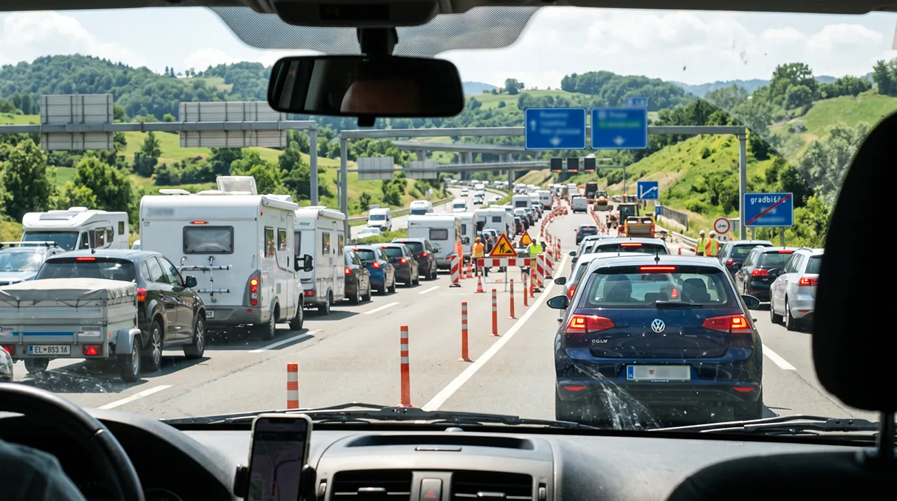 Na slovenskih cestah večkilometrski zastoji
