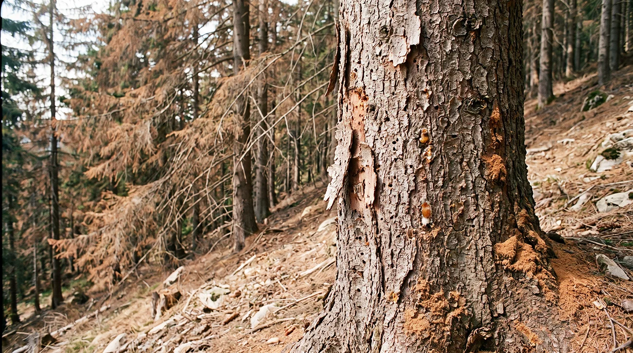 Podlubniki na Štajerskem po sušnem poletju